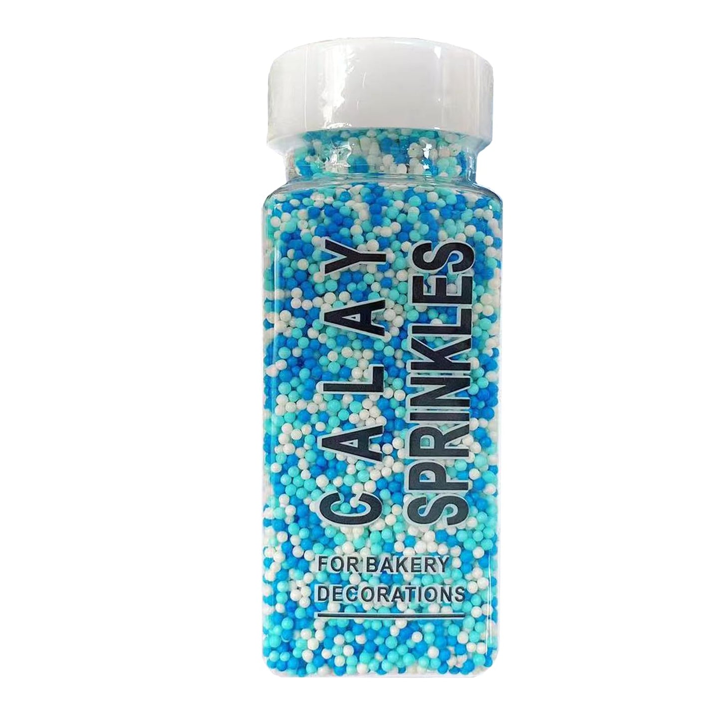 Philaeec Blue And White Nonpareils Sprinkle 2Mm Mini Peals Sprinkle Edible For Cake Decoration Cupcake Topper Cookie Baking Deco