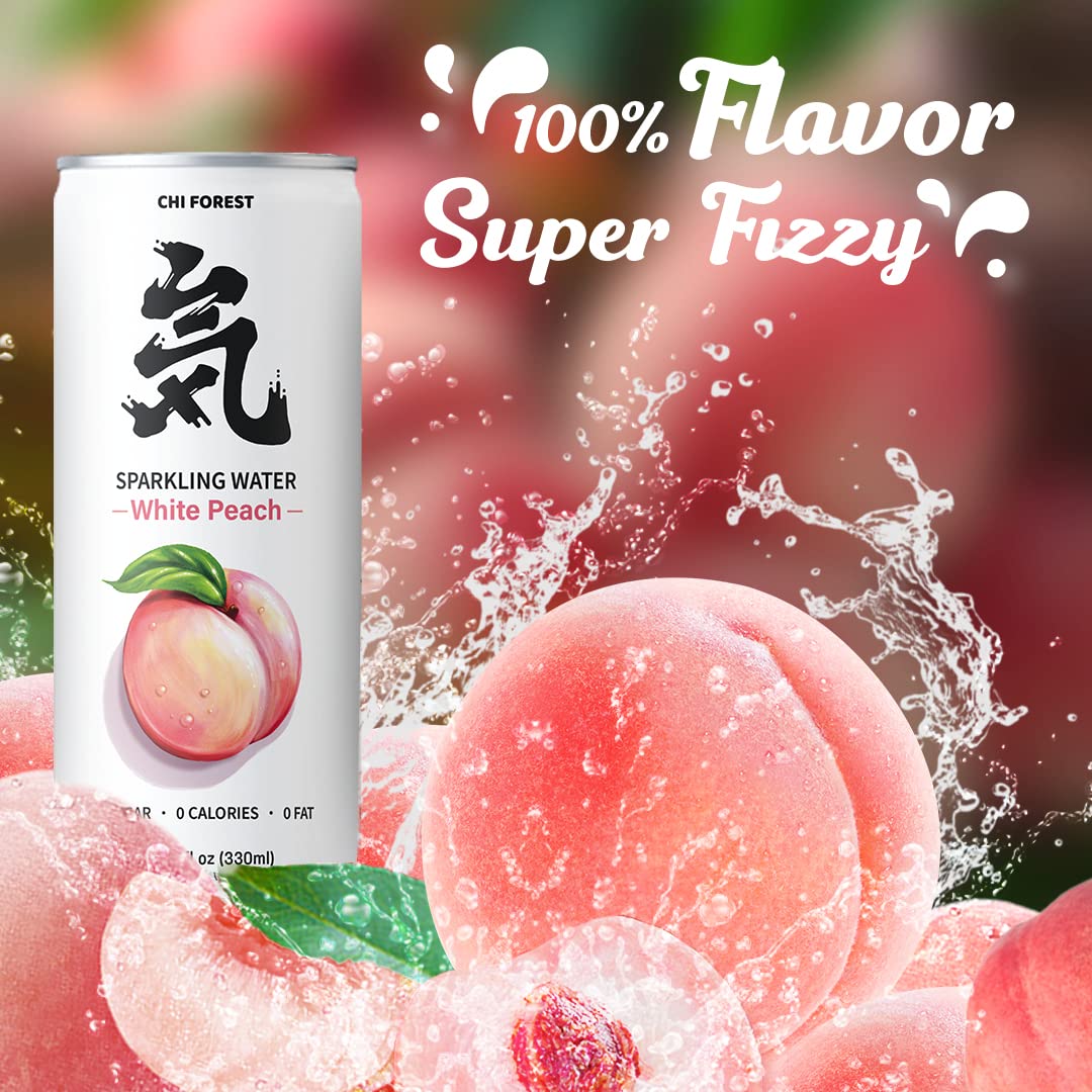 Chi Forest White Peach Sparkling Water (11.15 Oz* 24)
