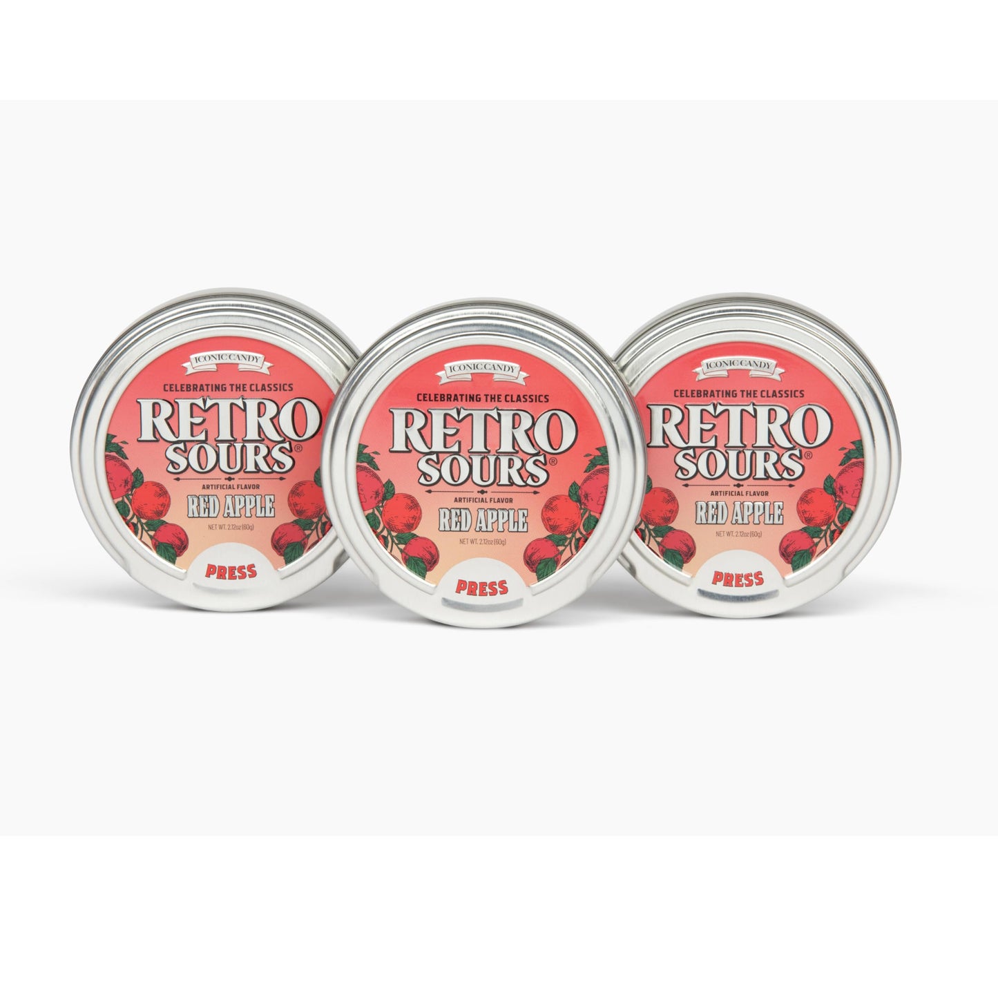 Retro Sours | Hard Tangy Candy | Brought To You By Iconic Candy (3, Red Apple)