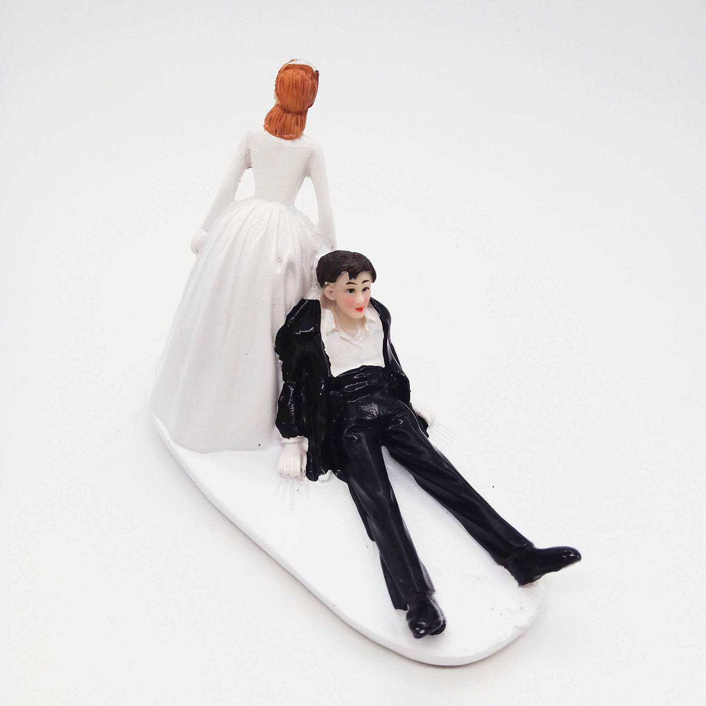 Scholmart Wedding Cake Toppers Bride And Groom Funny, Bride Dragging Groom Cake Topper, Cake Topper Wedding Bride And Groom, Wed