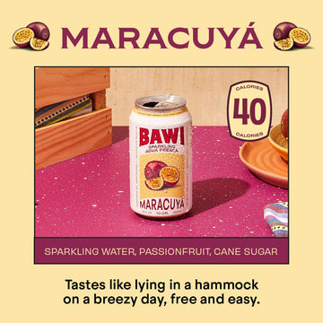 Bawi Agua Fresca Passion Fruit Flavored Sparkling Drink, 12 Fluid Ounces (Pack Of 12)