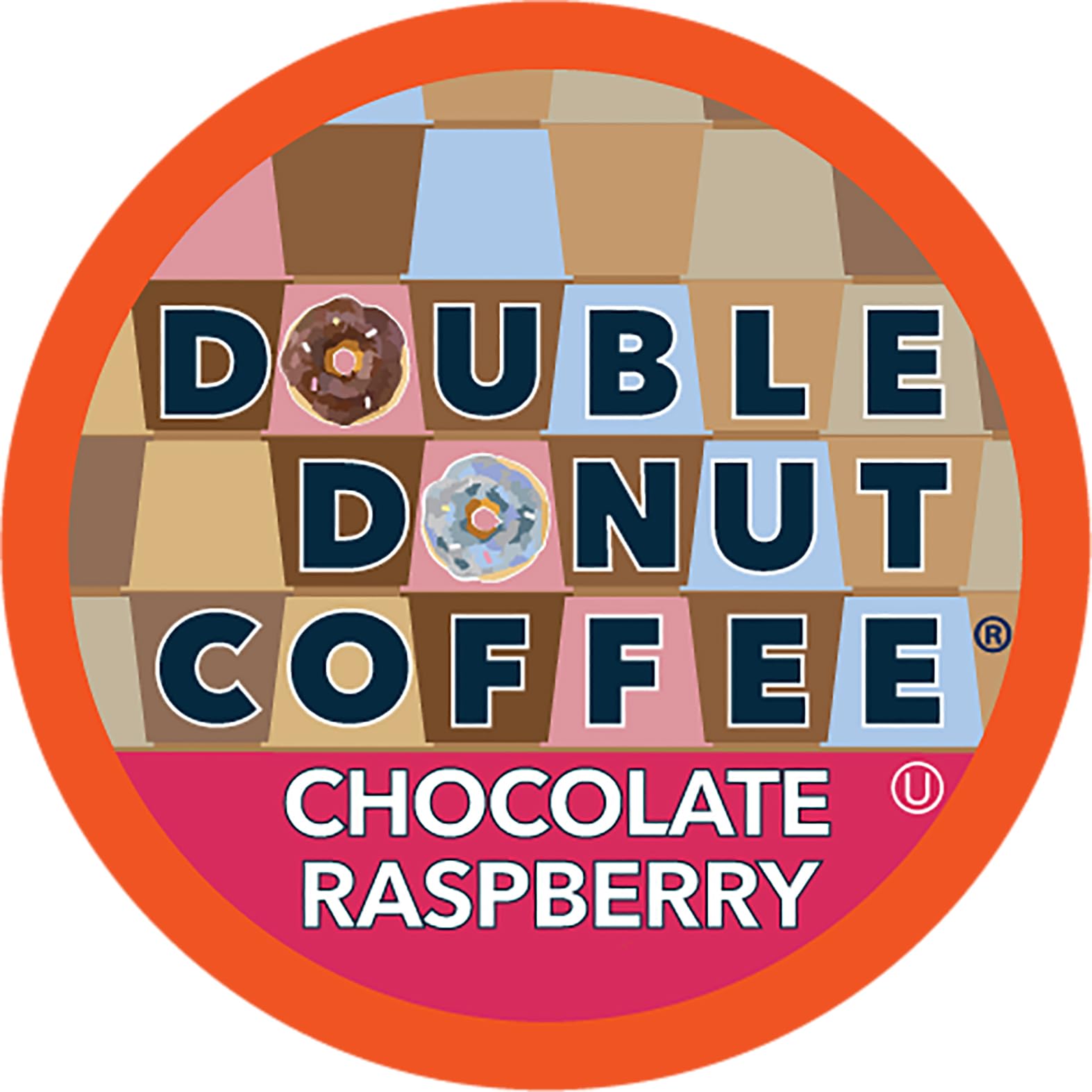 Double Donut Coffee Pods, Chocolate Raspberry Flavor, Single Serve Medium Roast, 24 Count for Keurig K Cups