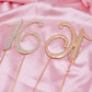 Honbay Cake Topper Premium Sparkly Crystal Rhinestones for Sweet 16th Birthday Party, 16 Gold, 1 Count