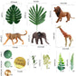 29 Pcs Safari Jungle Animal Cake Toppers With Plam Leaves Balls Cake Decorations For Wild Theme Birthday Oh Baby Safari Jungle P