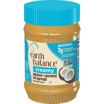 Earth Balance Creamy Peanut and Coconut Oil Spread, Vegan and Gluten Free, 16 oz.