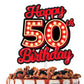 Happy 50th Birthday Cake Topper Fluorescent Flashing Night Out Hen Movie Nightclub Theme Decor Supplies Woman Man Happy Birthday