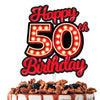 Happy 50th Birthday Cake Topper Fluorescent Flashing Night Out Hen Movie Nightclub Theme Decor Supplies Woman Man Happy Birthday