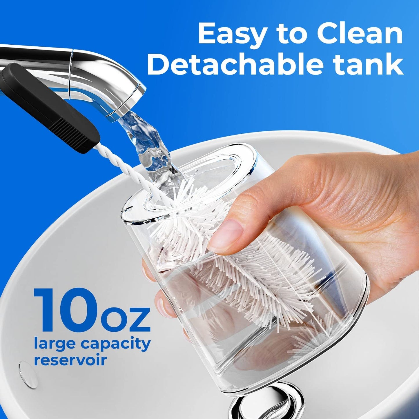 Cordless Water Flosser For Teeth  Gum Cleaning Dental Pick, 6 Tips Included, 4 Cleaning Modes, Ipx7 Waterproof, Rechargeable Wit