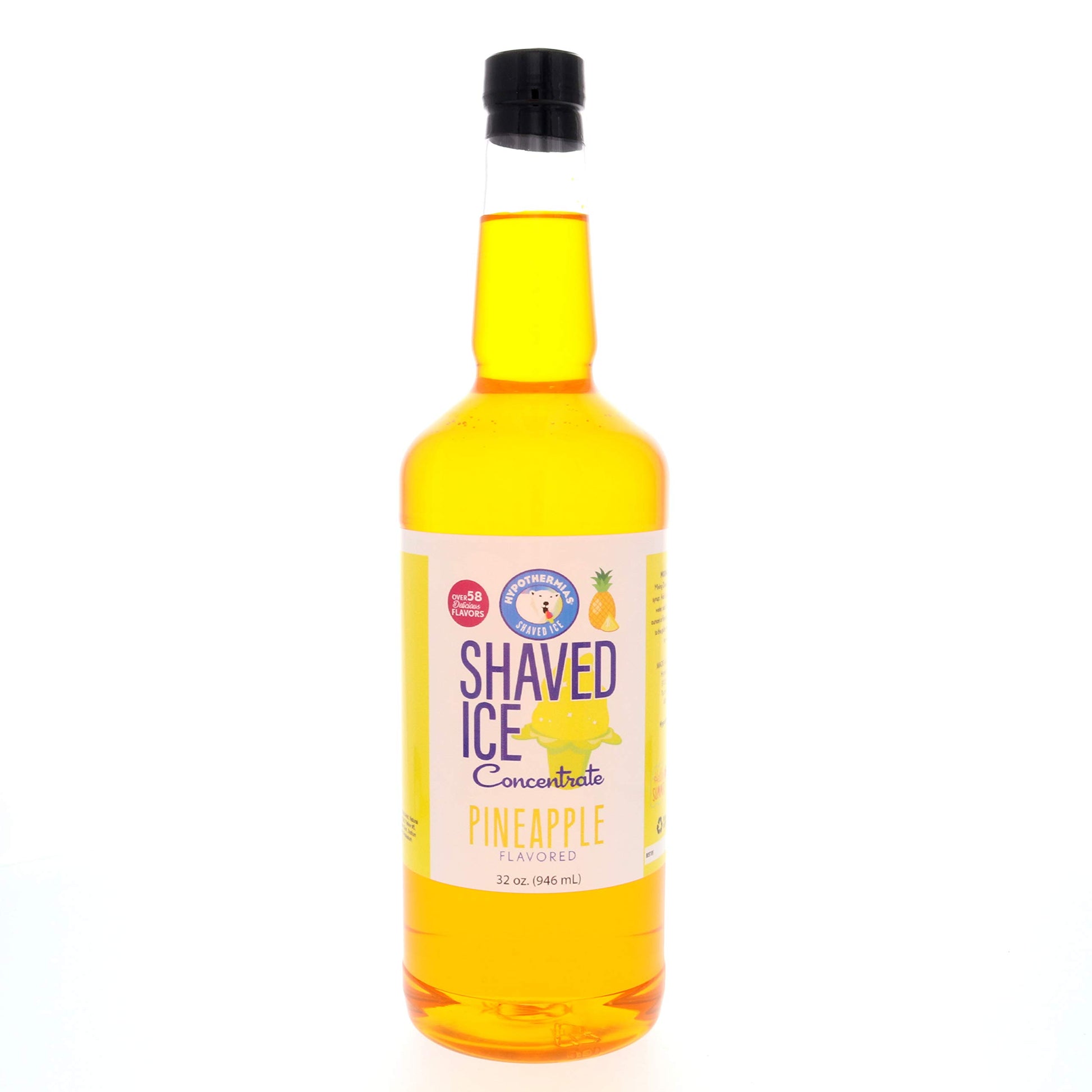 Hypothermias Shaved Ice Syrup Concentrate - Pineapple Flavor - 32 Fl Oz - Unsweetened, Makes 8 Gallons