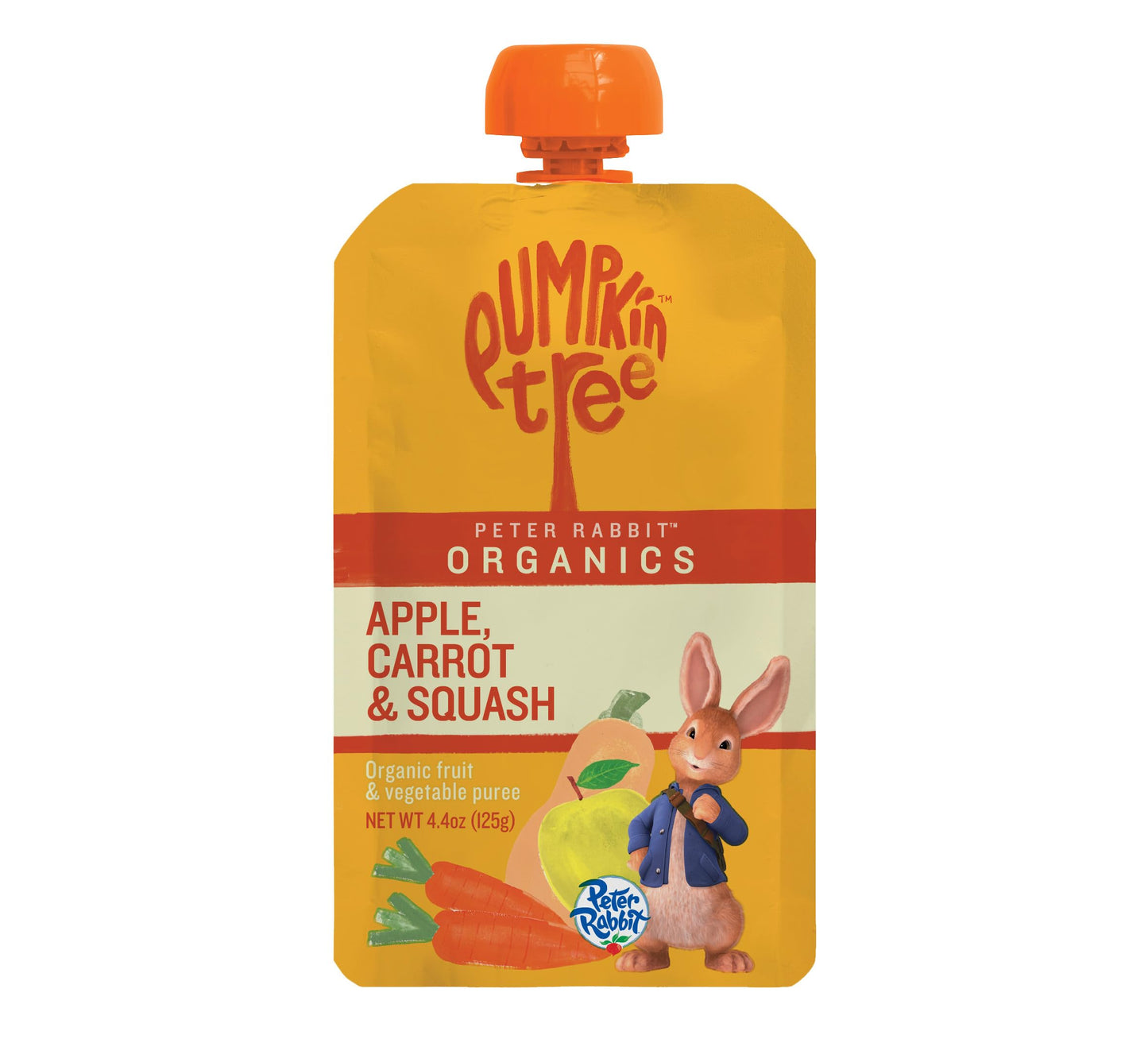 Pumpkin Tree Peter Rabbit Organics Apple, Carrot and Squash Puree, 4.4 Ounce (Pack of 10)