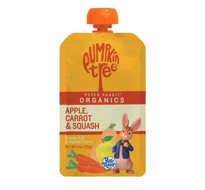 Pumpkin Tree Peter Rabbit Organics Apple, Carrot and Squash Puree, 4.4 Ounce (Pack of 10)