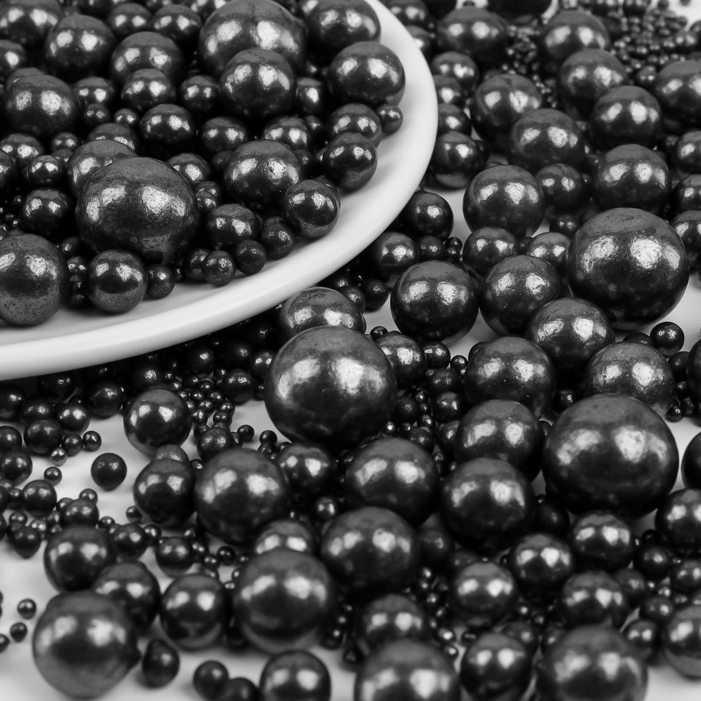 Black Sprinkles For Cake Decorating  Pearl Sugar In Mix Sizes 130G/4.6Oz  Baking Cupcakes  Donuts  Macarons Baking Toppings  Wedding Celebration Birthday Party Supplies