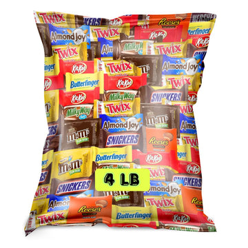 Halloween Assorted Fun-Size Chocolate Candy Mix - Bulk Bag - Variety Pack for Parties  Pinatas  Office Snacks  Holidays & Events (4 LB)