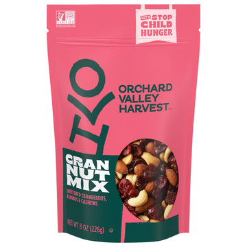 Orchard Valley Harvest Cran Nut Mix, 8 Oz Resealable Bag, Sweetened Cranberries, Almonds, And Cashews, Gluten Free, Non-Gmo, 4G