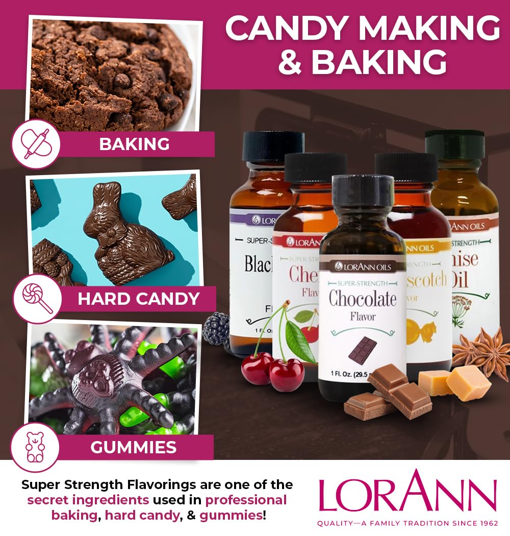 LorAnn Chocolate SS Flavor, 1 Fl Oz Bottle, Brown, Ideal for Baking and Flavoring