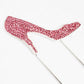LINGTEER High Heel Cake Topper, Pink Rhinestone Crystal, 3.9 x 6.7, Model B07L2GK7P1, Perfect for Birthday & Wedding Decorations