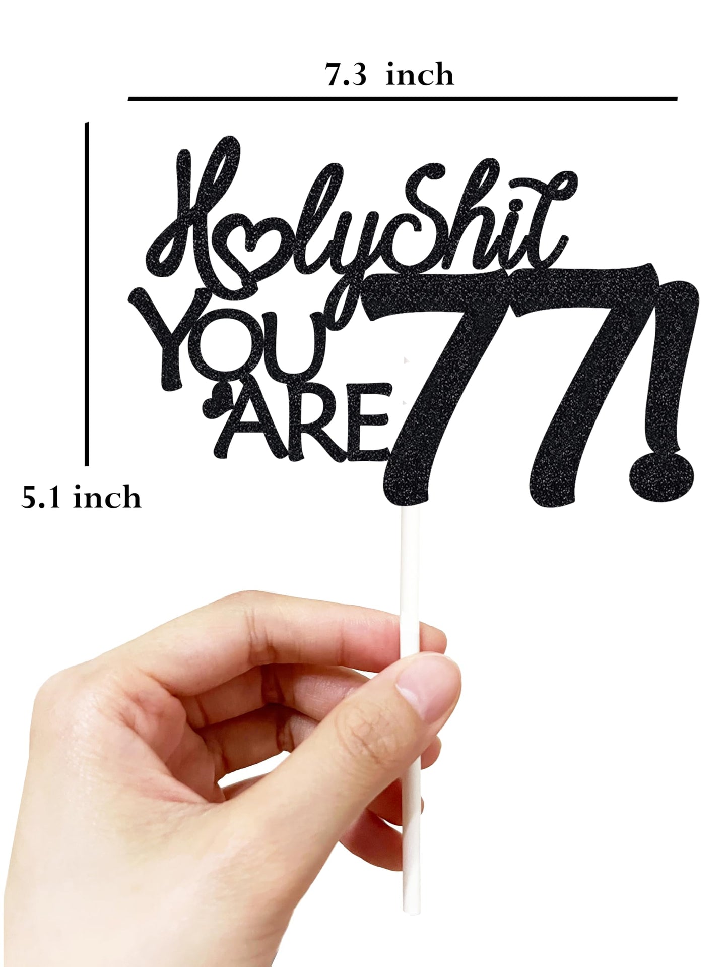 Happy 77Th Birthday Cake Topper 77 Birthday Cake Toppers-Black Glitter, Funny 77Th Cake Topper For Men For Women, 77Th Birthday