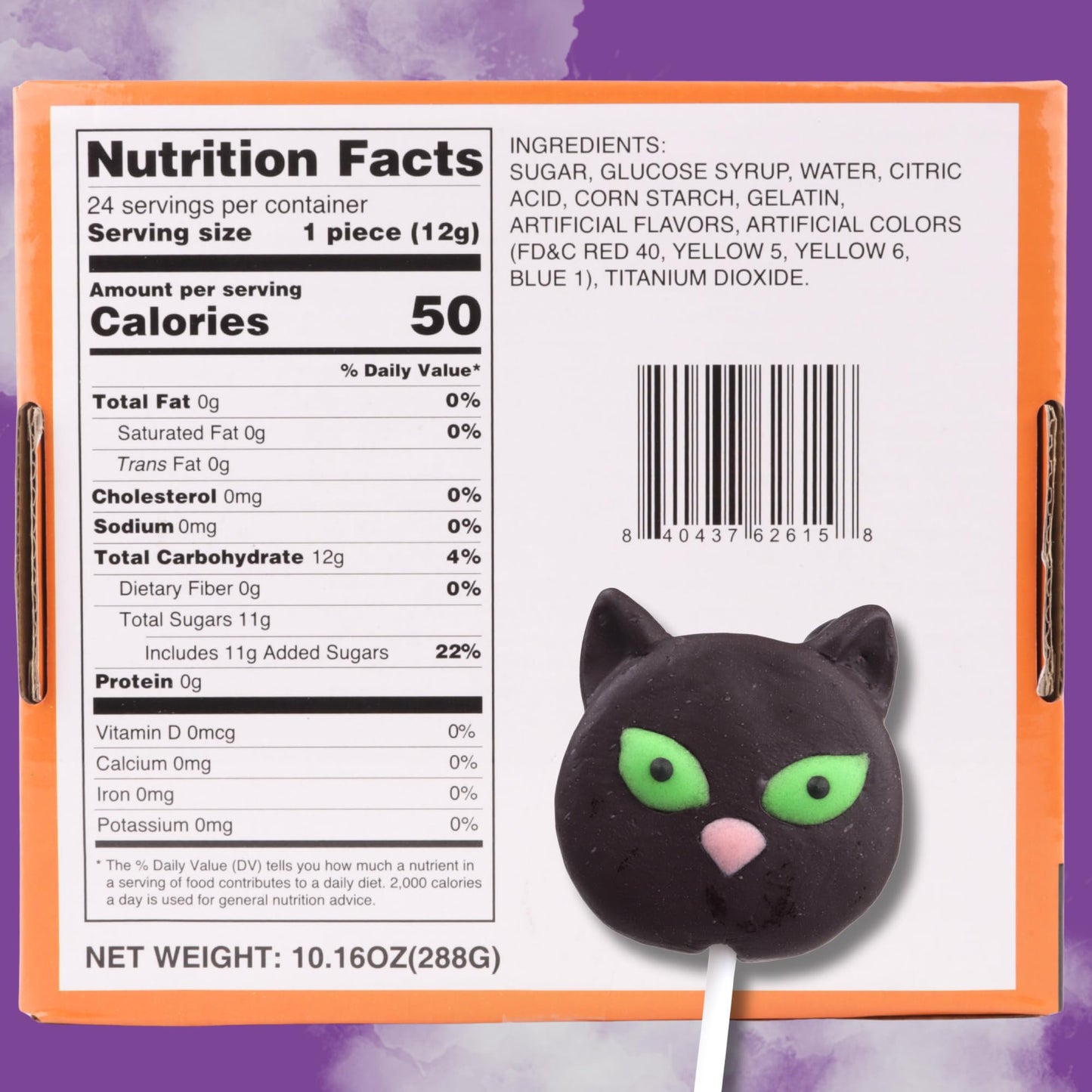 Sweetzo Halloween Lollipops, Candy Swirl and Cat Suckers, 24 Count, Individually Wrapped, Medium Size