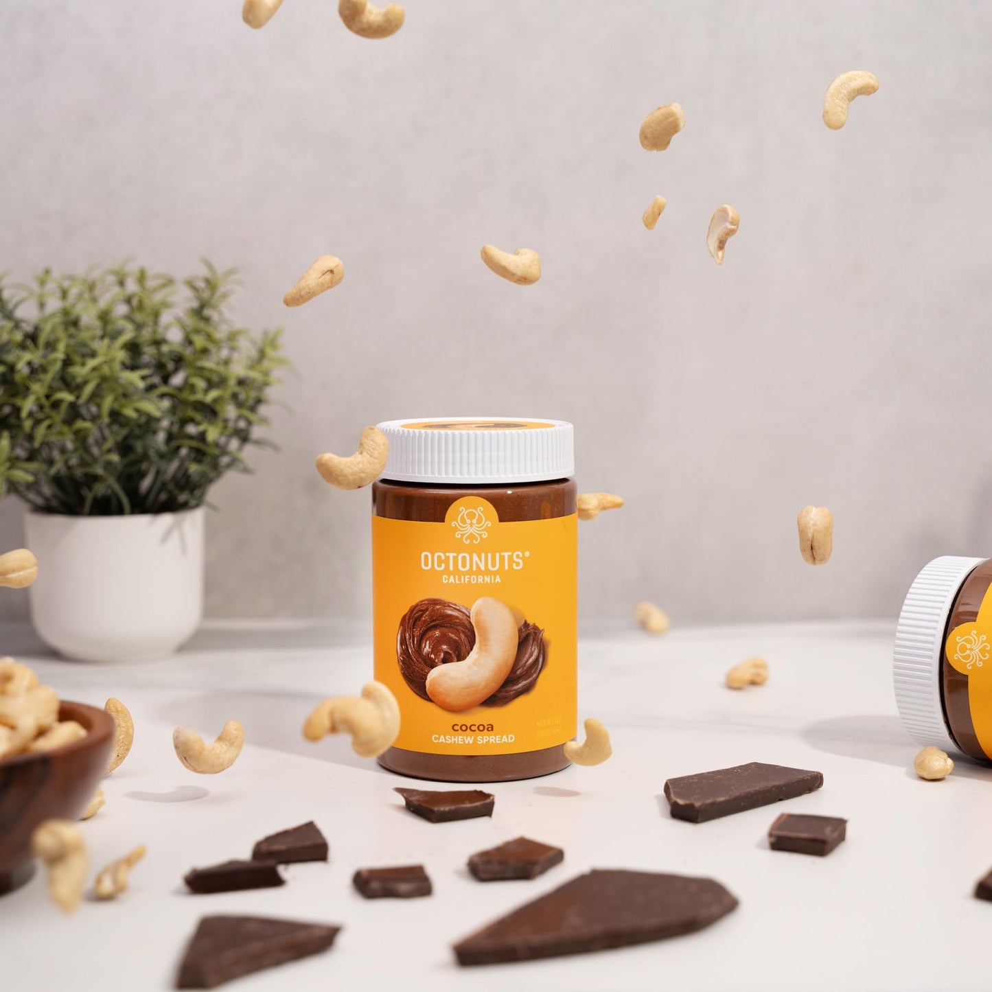 Octonuts Cocoa Cashew Spread - 16 oz, Chocolate Nut Spread, Gluten-Free, Vegan, Non-GMO, Soy and Dairy-Free, Peanut-Free, No Pal