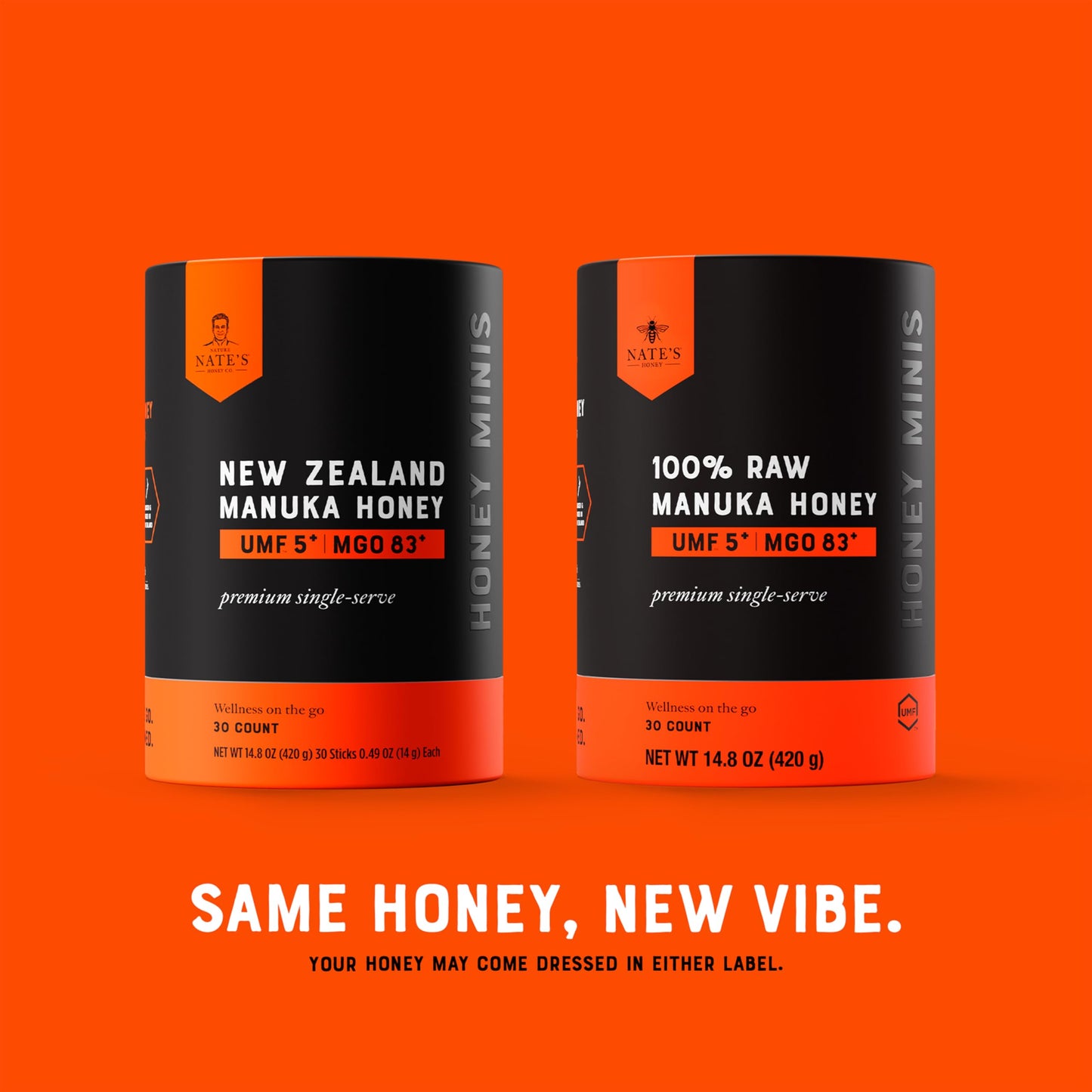 Nates Manuka Honey Minis - 30 count Single-serve  Pure Manuka Honey - MGO 83+ | UMF 5+ Certified - 30 Single-Serve Packets for On-the-Go Daily Wellness