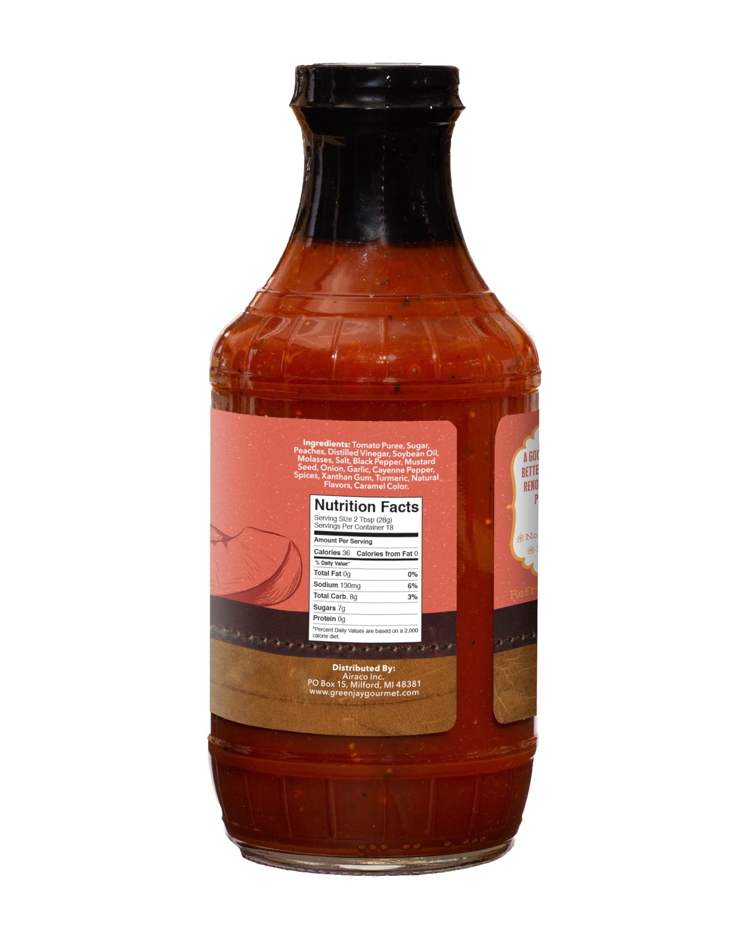 Green Jay Gourmet BBQ Sauce - Sweet Sampler - Smoky Orange, Apple Hickory & Peach spirit-inspired flavor - 19 Ounces, Pack of 3