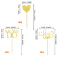 YCTHUNFISH Cupcake Toppers 24 Pack Gold Glitter Love Heart for Wedding Bridal Shower Birthday Cake Decorations