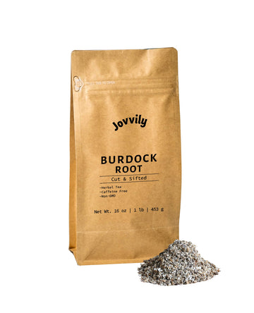 Jovvily Burdock Root Herbal Tea - Caffeine Free, Cut & Sifted - 1 Pound