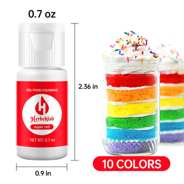 Gel Food Coloring - 10 Colors X 0.7 Oz Concentrated Gel Based Food Dye Icing Colors Professional-Grade Neon Food Color For Bakin