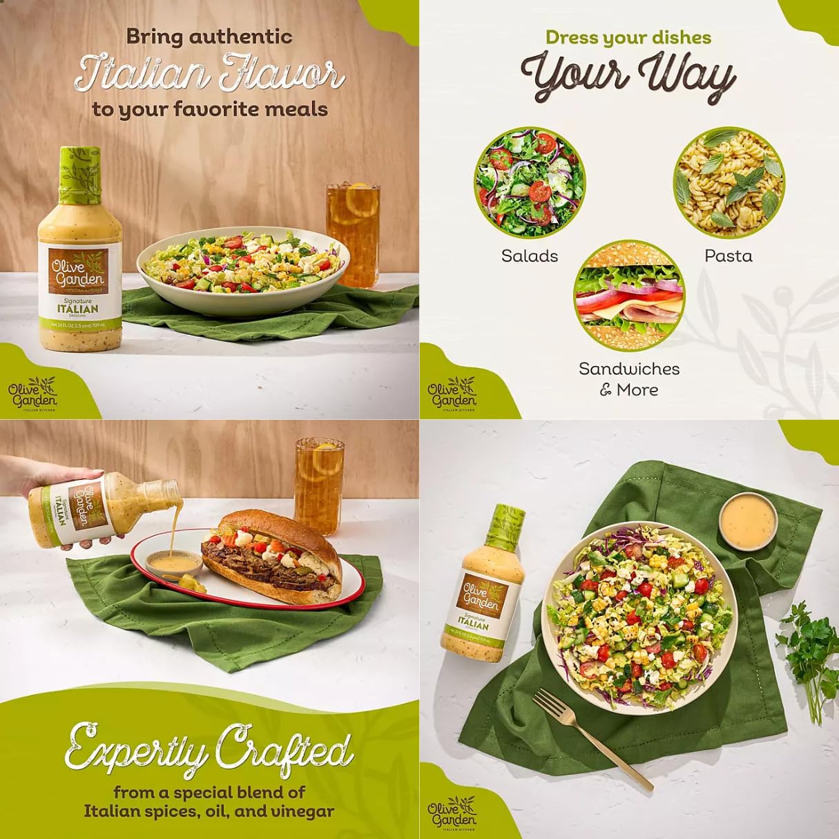 Olive Garden Signature Italian Dressing 24 Oz - Garden Italian Dressing - Garden Dressing (Luxenton Tradmark Spoon Included)