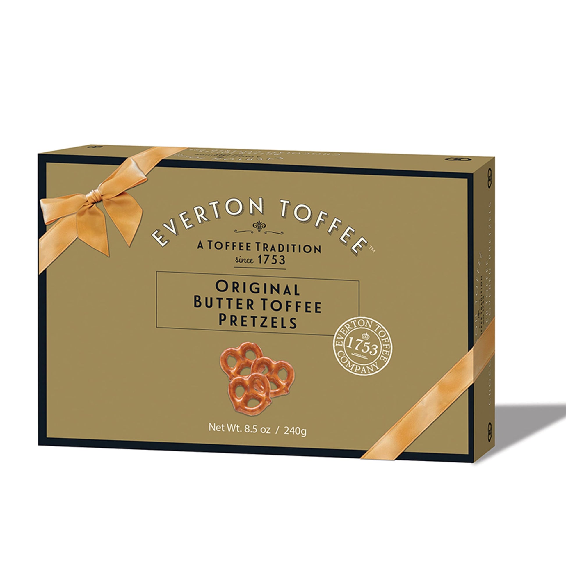 Everton Toffee Butter Toffee Pretzels, Original Toffee Flavor (8.5oz Gift Box / 1-pack). Gourmet artisan toffee covered pretzels