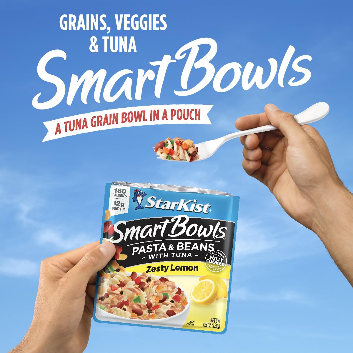 Starkist Smart Bowls Zesty Lemon, 4.5 Oz Pouch (Pack Of 12) – Features Pasta & Beans With Wild Caught Light Tuna