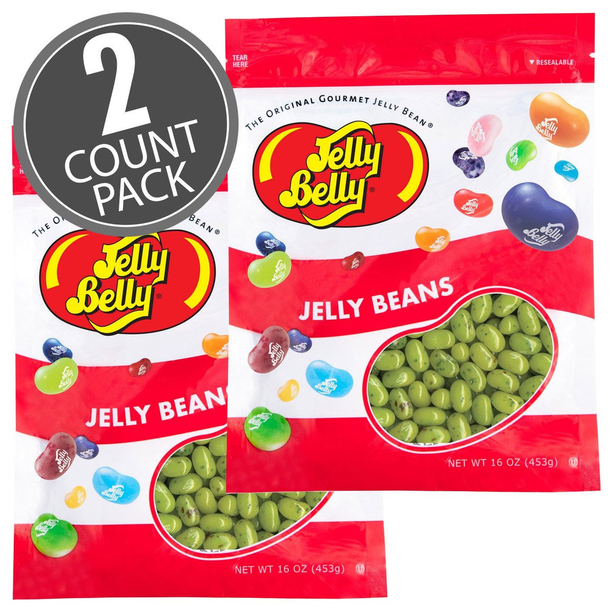 Jelly Belly Juicy Pear Jelly Beans - 2 Pounds In Resealable Bags (2 X 16 Ounces) - Genuine, Official, Straight From The Source