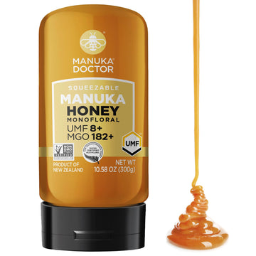 MANUKA DOCTOR - Manuka Honey SQUEEZY MGO 182+ / UMF8 DUAL RATED Monofloral, 100% Pure New Zealand Honey. Certified. Guaranteed. 
