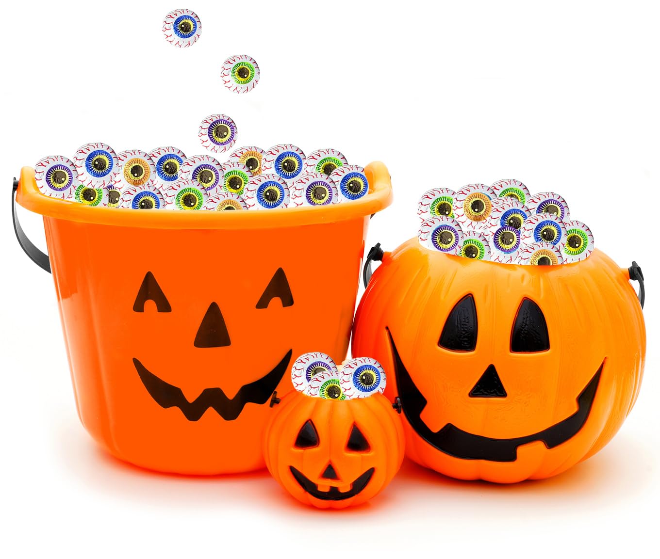 Halloween Peanut Butter Spooky Eye Balls, Trick-Or-Treat Party Bag Fillers, Individually Wrapped in Multi-color Eye Design Foils