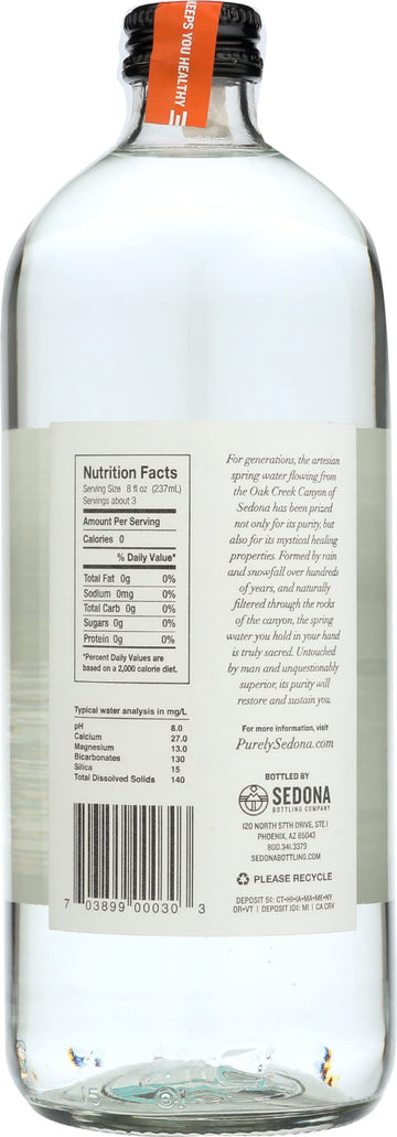 PURELY SEDONA Spring Water, 25.4 Fl Oz - Refreshing Natural Hydration, Pack of 1, Pure & Crisp Taste, Ideal for Everyday Use