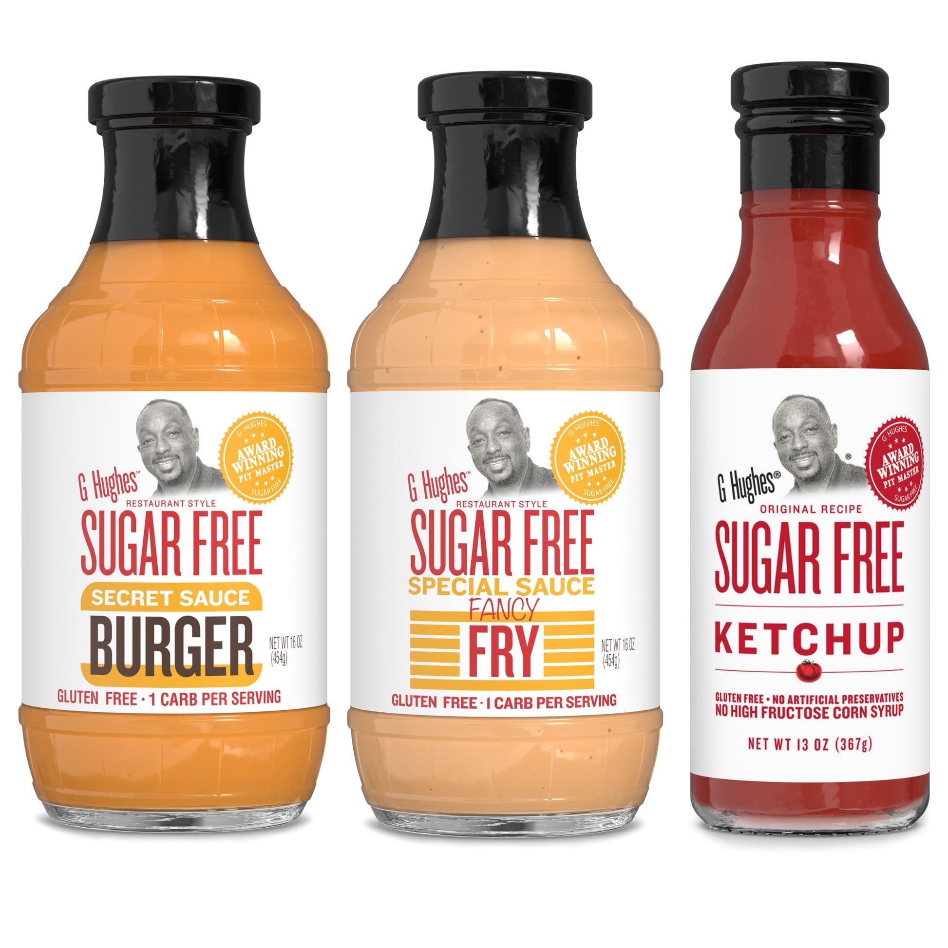 G Hughes Sugar Free Burger Sauces Variety Pack - Special Sauce for Burgers & Fries, Gluten Free Sauces, Keto Friendly - Burger S