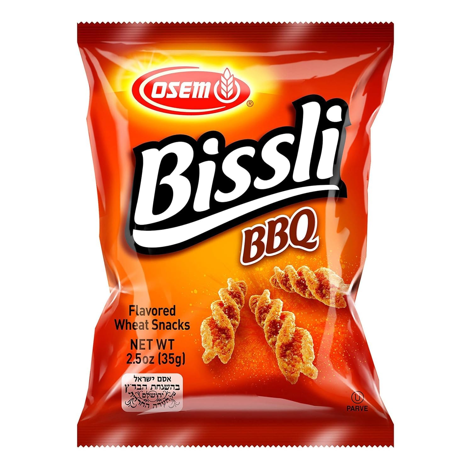 Osem Bissli BBQ Flavored Crunchy Wheat Snack -No Food Coloring or Preservatives, 2.5 Ounce Bags (Pack of 10)