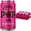 Culture Pop Soda, Black Cherry, Probiotic Low Sugar Soda, Sparkling Juice Alternative, Non-Gmo, Kosher, Gluten-Free, No Stevia (12Pk)