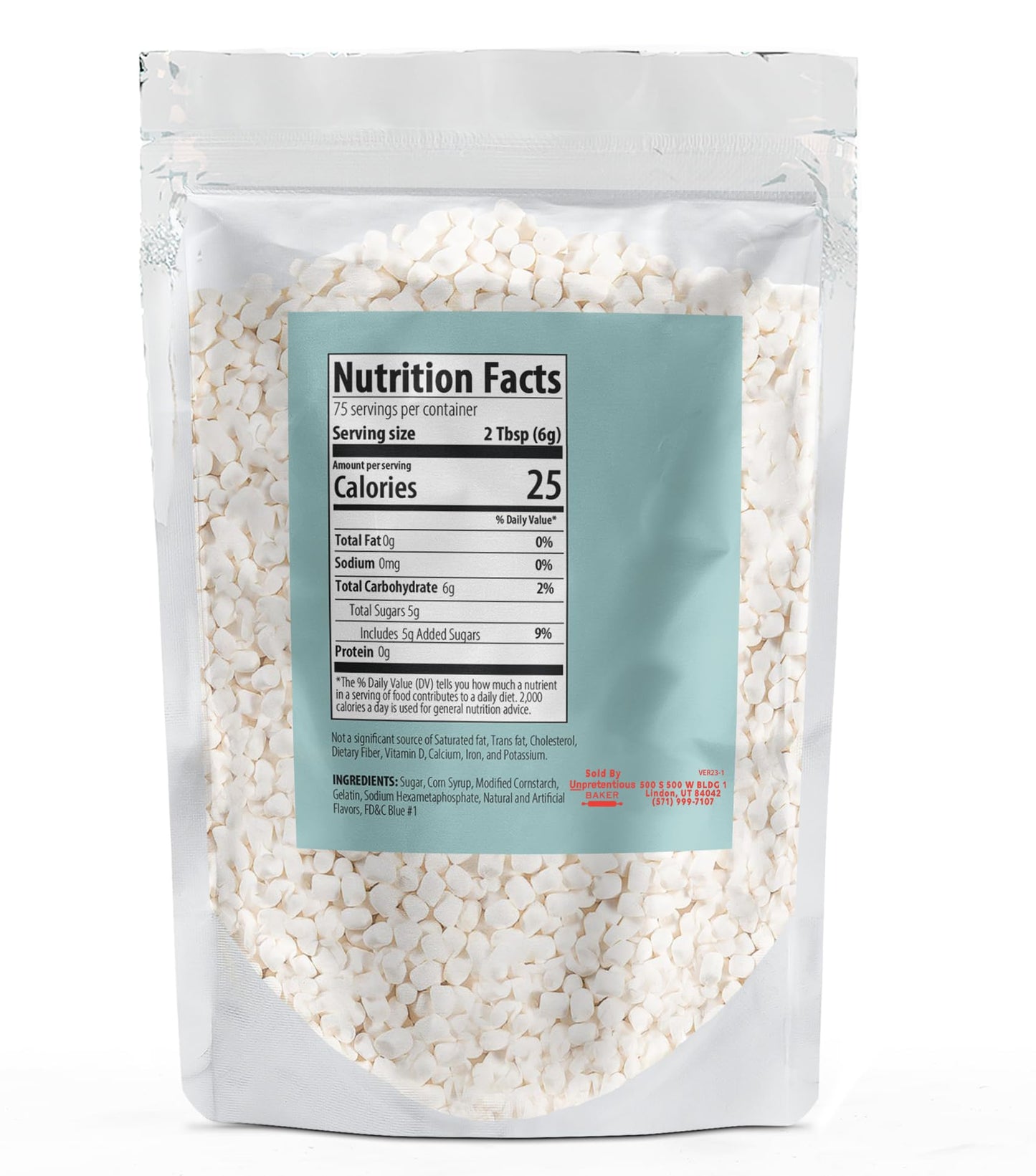 Unpretentious Mini Dehydrated Marshmallow Bits, 1 lb, Topper for Cereal, Ice Cream, and Desserts