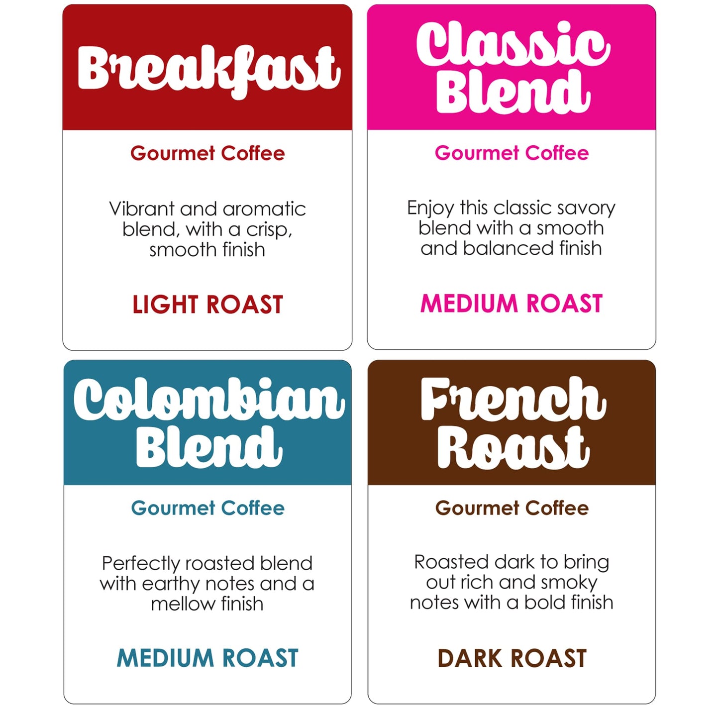 Donut Café Single Serve Coffee Pods For Keurig K Cup Malt-Inspired, Light Medium And Dark French Roast, Breakfast Classic Blend, Colombian, Variety Pack, 80 Count