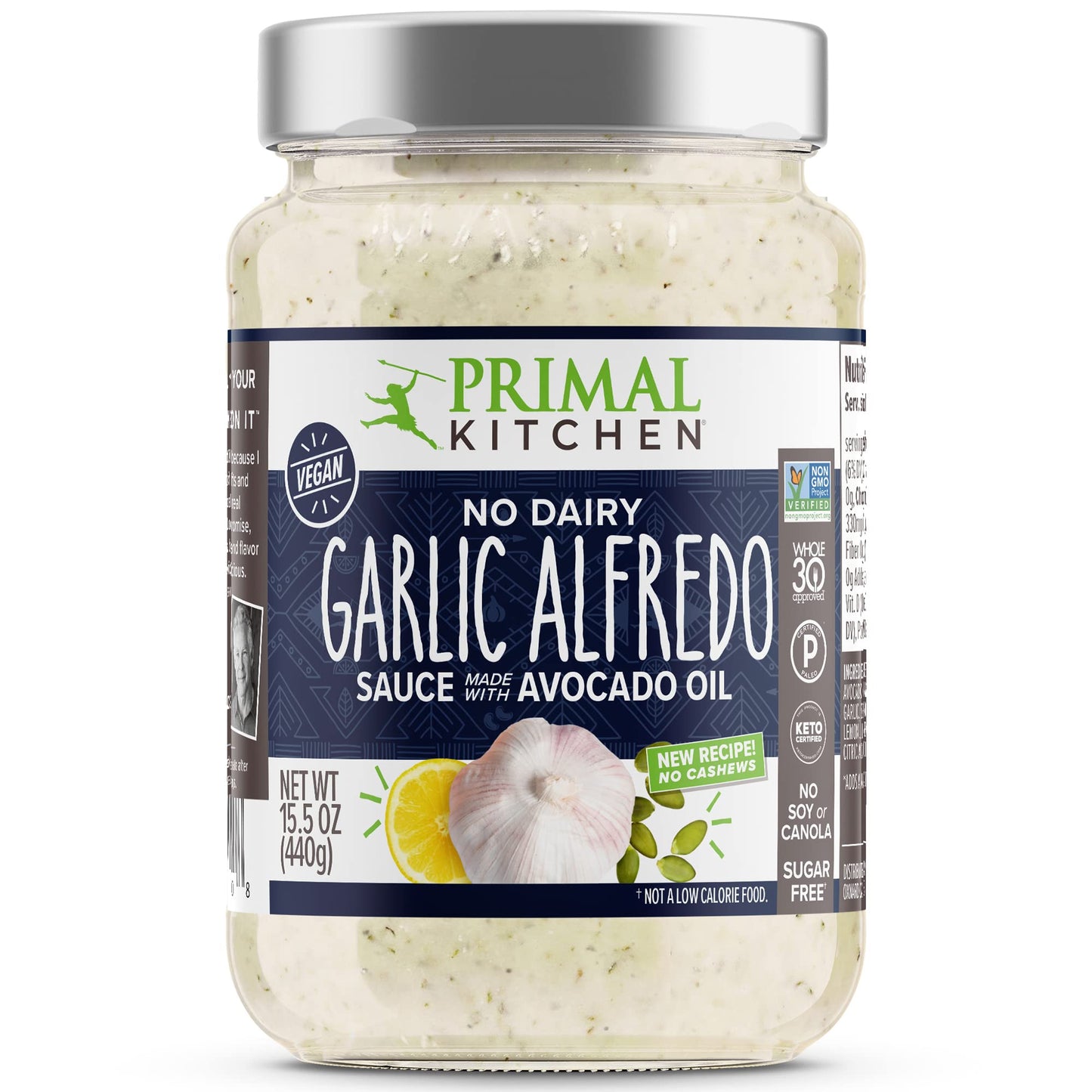 Primal Kitchen No-Dairy Alfredo Pasta Sauce 2-Pack, No Added Sugar, Includes 1 Alfredo Sauce & 1 Garlic Alfredo Sauce