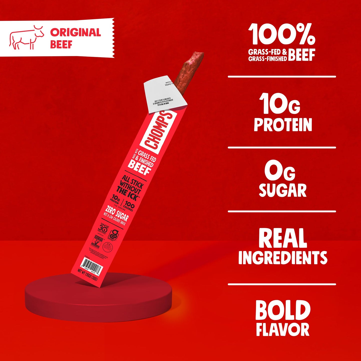 CHOMPS BEEF STICKS ORGNL ( 24 X 1.15 OZ   )