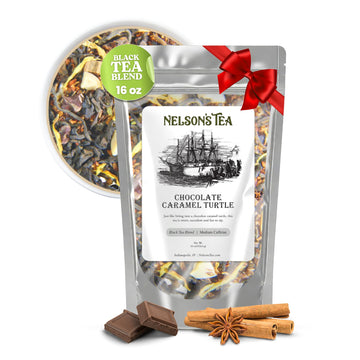 Nelson's Tea - Chocolate Caramel Turtle Loose Leaf Tea - Blend of Red Rooibos, Cinnamon Chips, Marigold Petals, Caramel Pieces, 