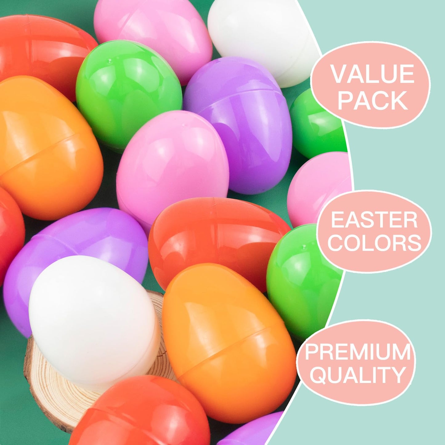 Veagins 36Pcs 3.15    Unfilled Easter Eggs, Bulk Colorful Bright Empty Plastic Eggs For Easter Hunt, Surprise Egg, Filling Treat