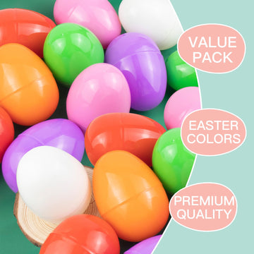 Veagins 36Pcs 3.15    Unfilled Easter Eggs, Bulk Colorful Bright Empty Plastic Eggs For Easter Hunt, Surprise Egg, Filling Treat
