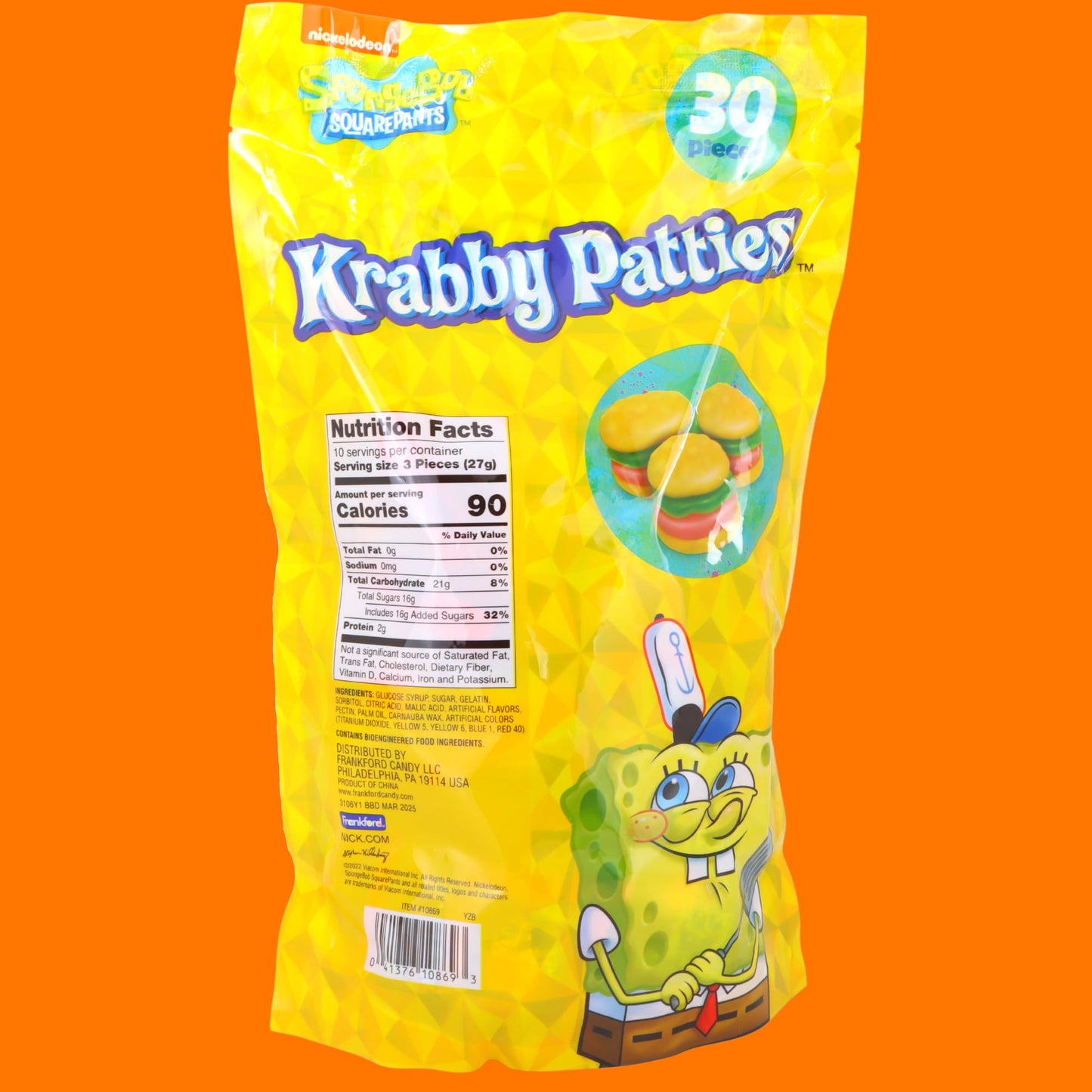 Spongebob Squarepants Krabby Patties Gummy Candy, 9.52 Ounces, 30 Piece