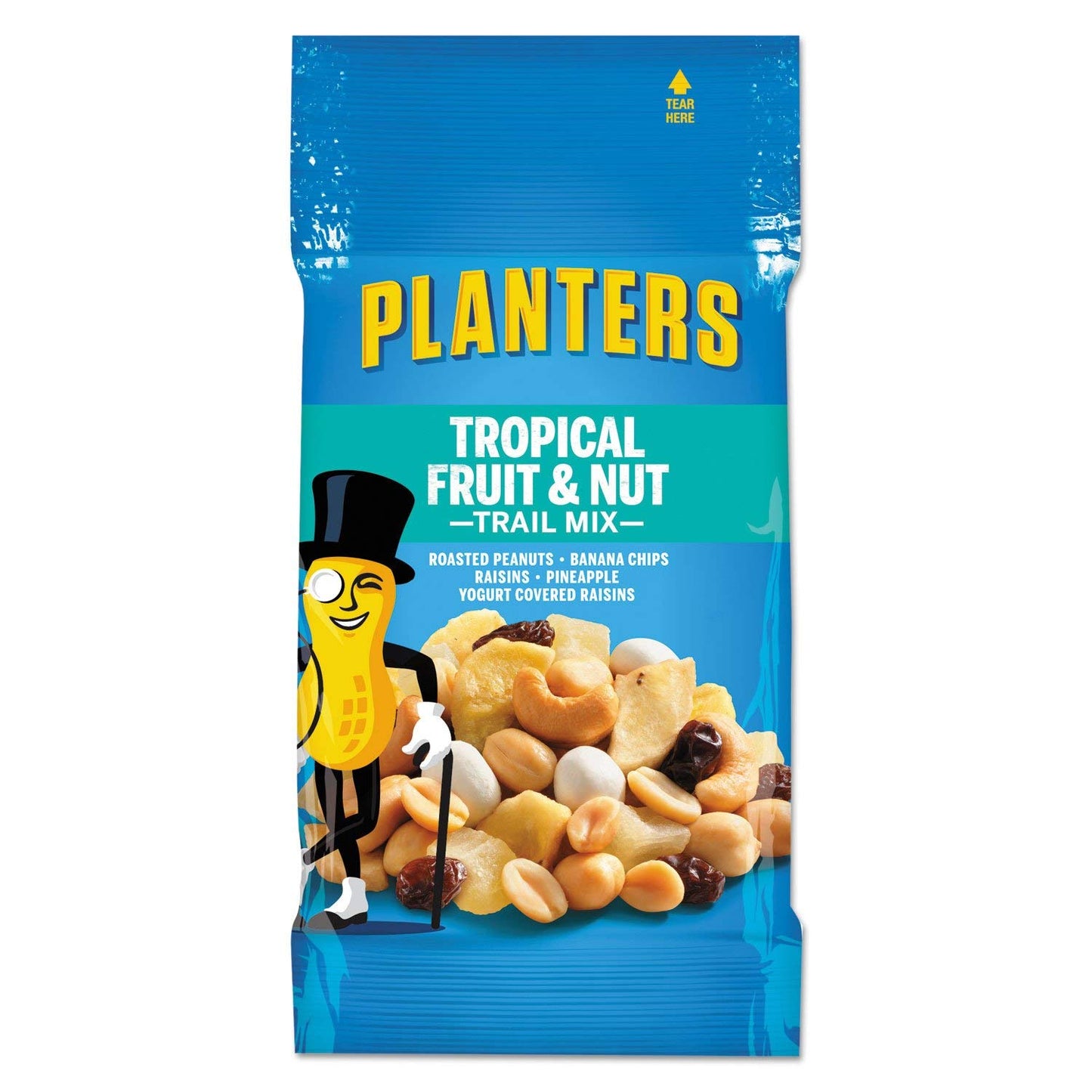 PLANTERS Trail Mix, Tropical Fruit and Nut, 2 Oz, 72 Count, 1 Pack