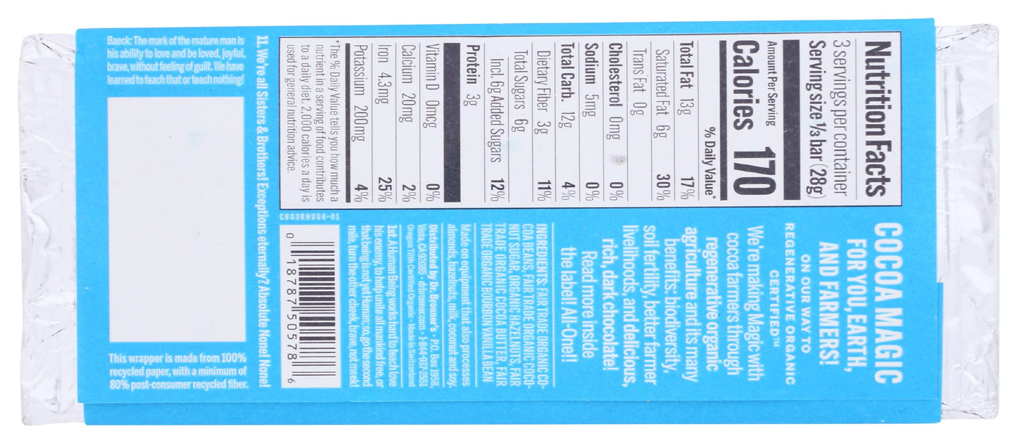 Dr Bronners Dr Br Chocolate Roasted Hazelnuts 3 Ounce
