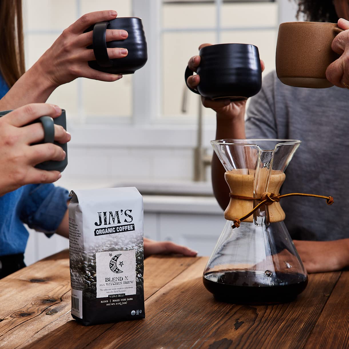 Jims Organic Coffee Whole Bean Very Dark Roast 100% Arabica 11oz USDA Organic