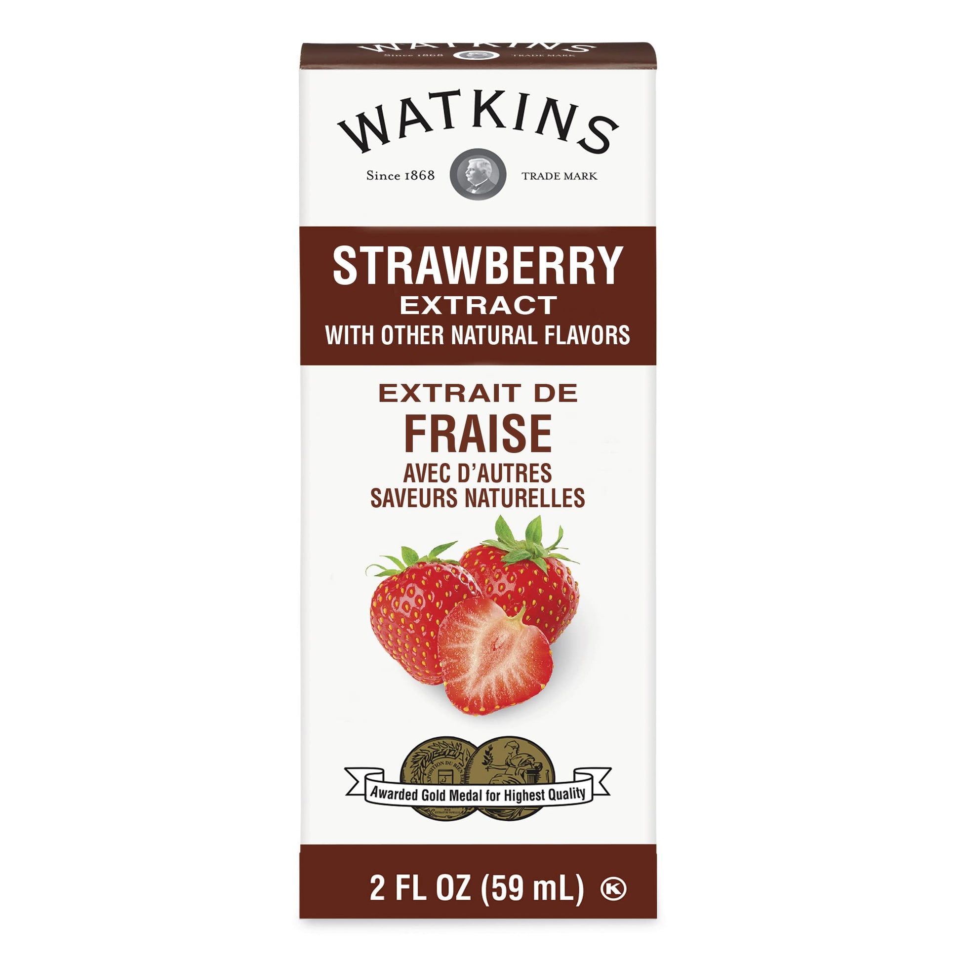 Watkins Strawberry Extract With Other Natural Flavors, 2 Oz. Bottles, Pack Of 6 (Packaging May Vary)